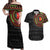 Cameroon Couples Matching Off Shoulder Maxi Dress and Hawaiian Shirt African Tribal Pattern