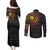 Cameroon Couples Matching Puletasi and Long Sleeve Button Shirt African Tribal Pattern
