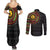 Cameroon Couples Matching Summer Maxi Dress and Long Sleeve Button Shirt African Tribal Pattern