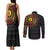 Cameroon Couples Matching Tank Maxi Dress and Long Sleeve Button Shirt African Tribal Pattern