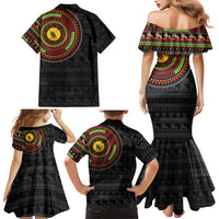 Cameroon Family Matching Mermaid Dress and Hawaiian Shirt African Tribal Pattern