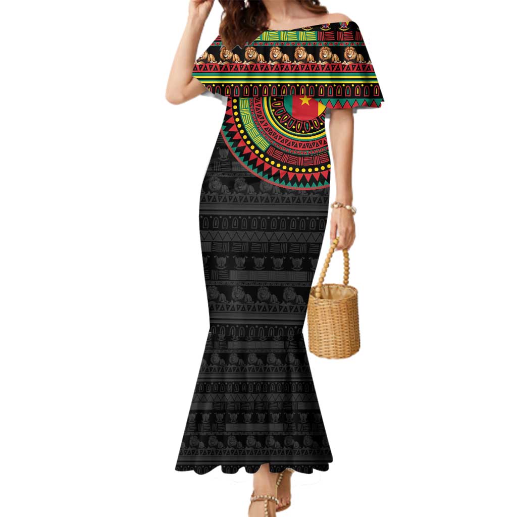 Cameroon Family Matching Mermaid Dress and Hawaiian Shirt African Tribal Pattern