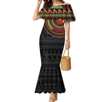 Cameroon Family Matching Mermaid Dress and Hawaiian Shirt African Tribal Pattern