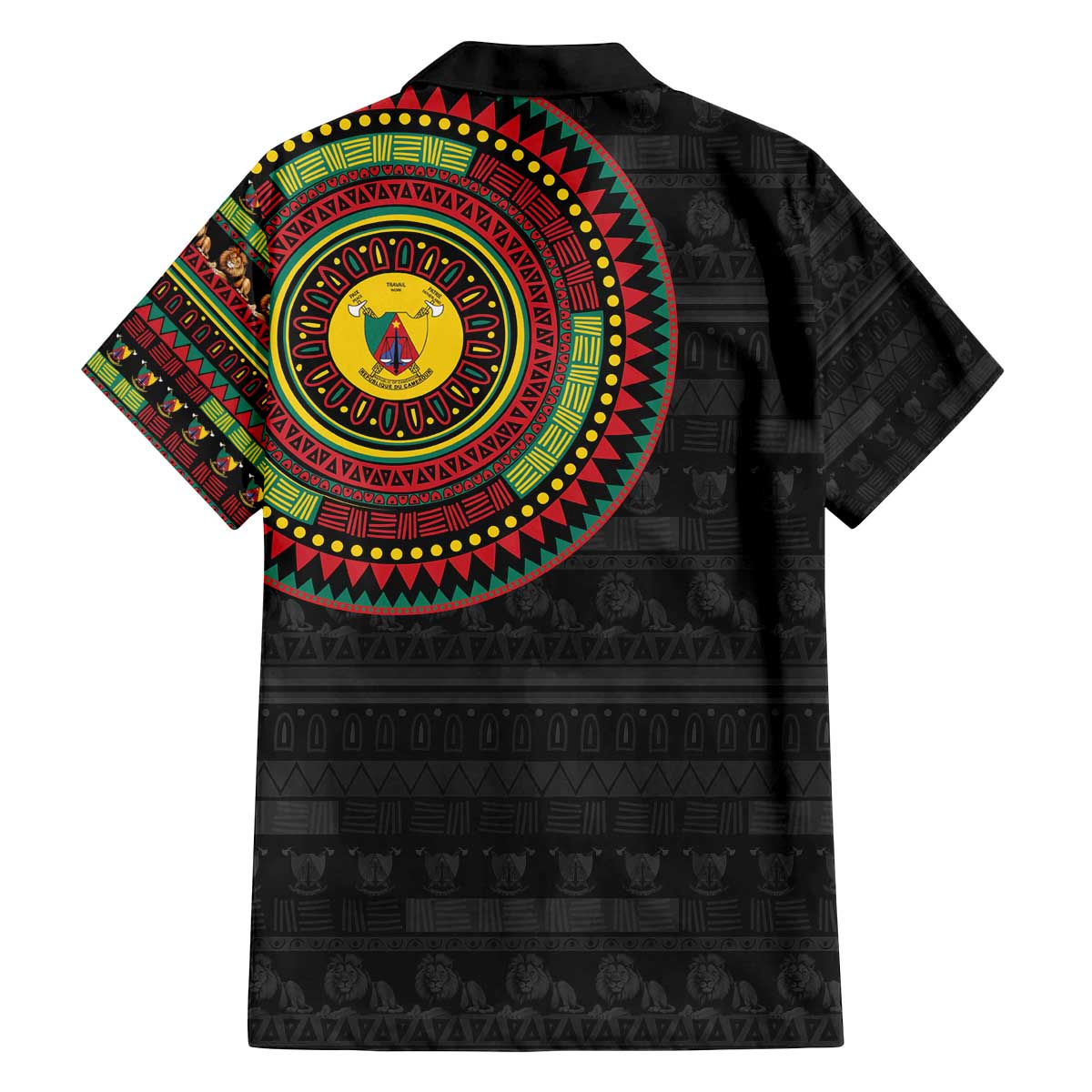 Cameroon Family Matching Off The Shoulder Long Sleeve Dress and Hawaiian Shirt African Tribal Pattern