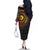 Cameroon Family Matching Off The Shoulder Long Sleeve Dress and Hawaiian Shirt African Tribal Pattern