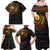Cameroon Family Matching Off Shoulder Maxi Dress and Hawaiian Shirt African Tribal Pattern
