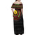 Cameroon Family Matching Off Shoulder Maxi Dress and Hawaiian Shirt African Tribal Pattern