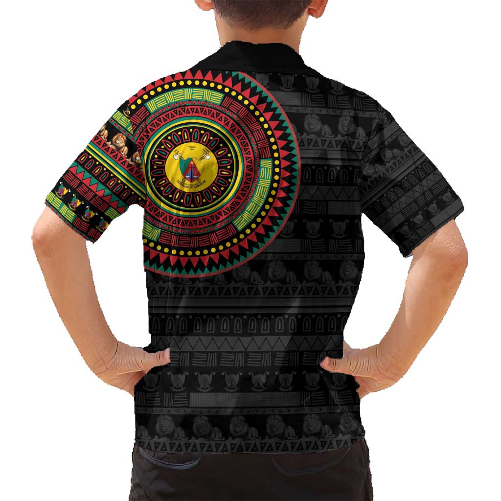 Cameroon Family Matching Off Shoulder Short Dress and Hawaiian Shirt African Tribal Pattern