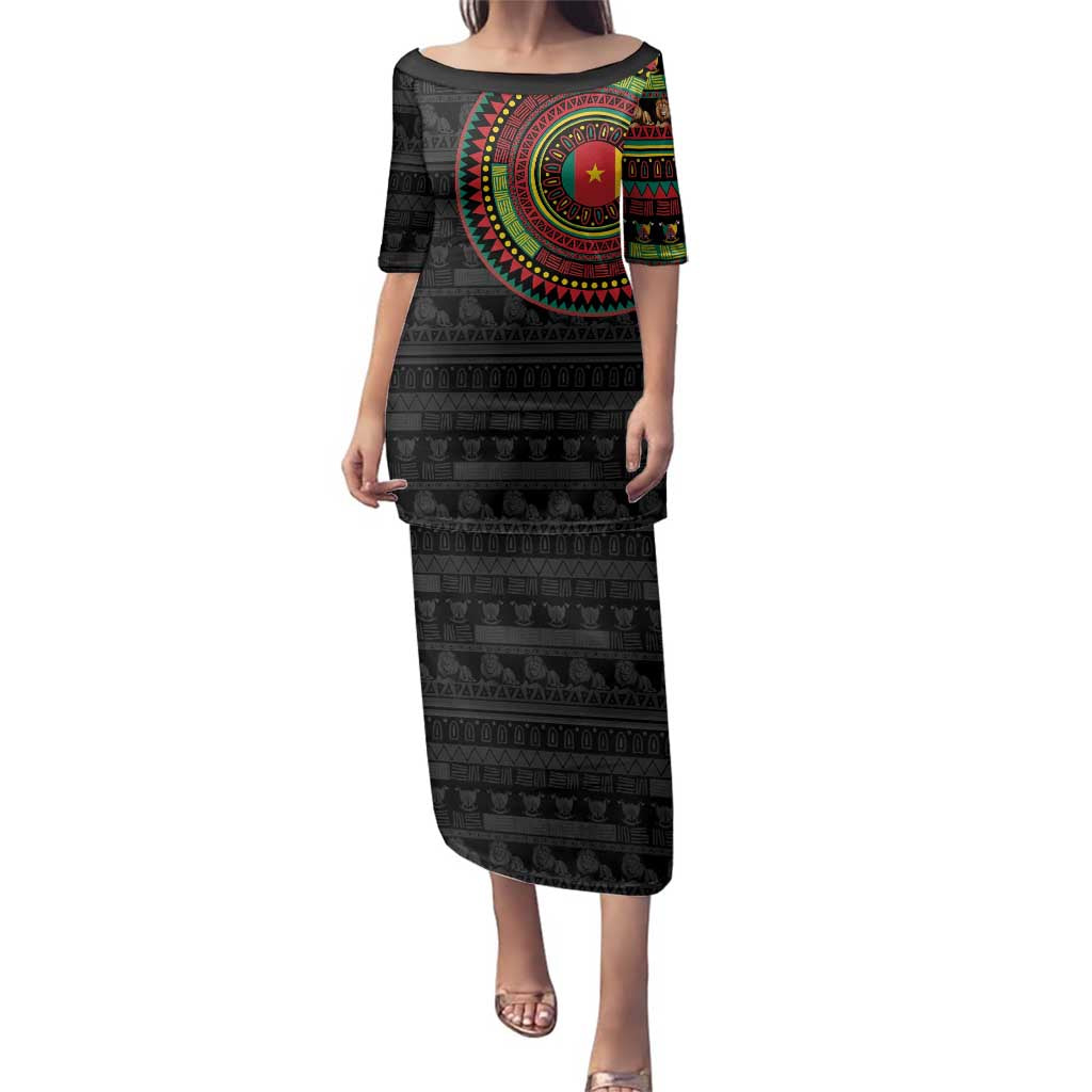 Cameroon Family Matching Puletasi and Hawaiian Shirt African Tribal Pattern