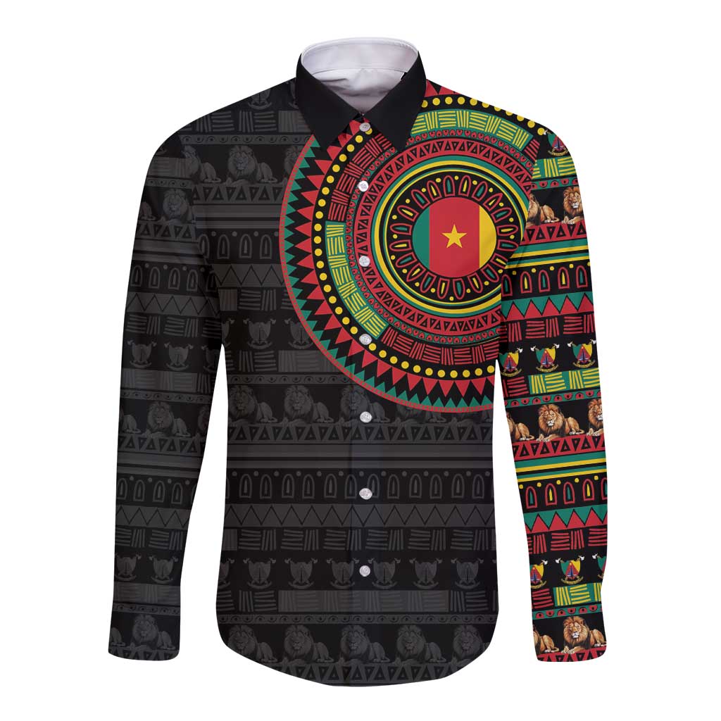 Cameroon Long Sleeve Button Shirt African Tribal Pattern