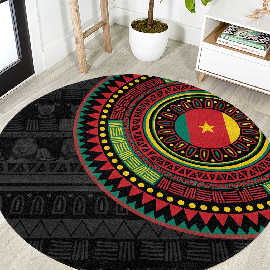 Cameroon Round Carpet African Tribal Pattern