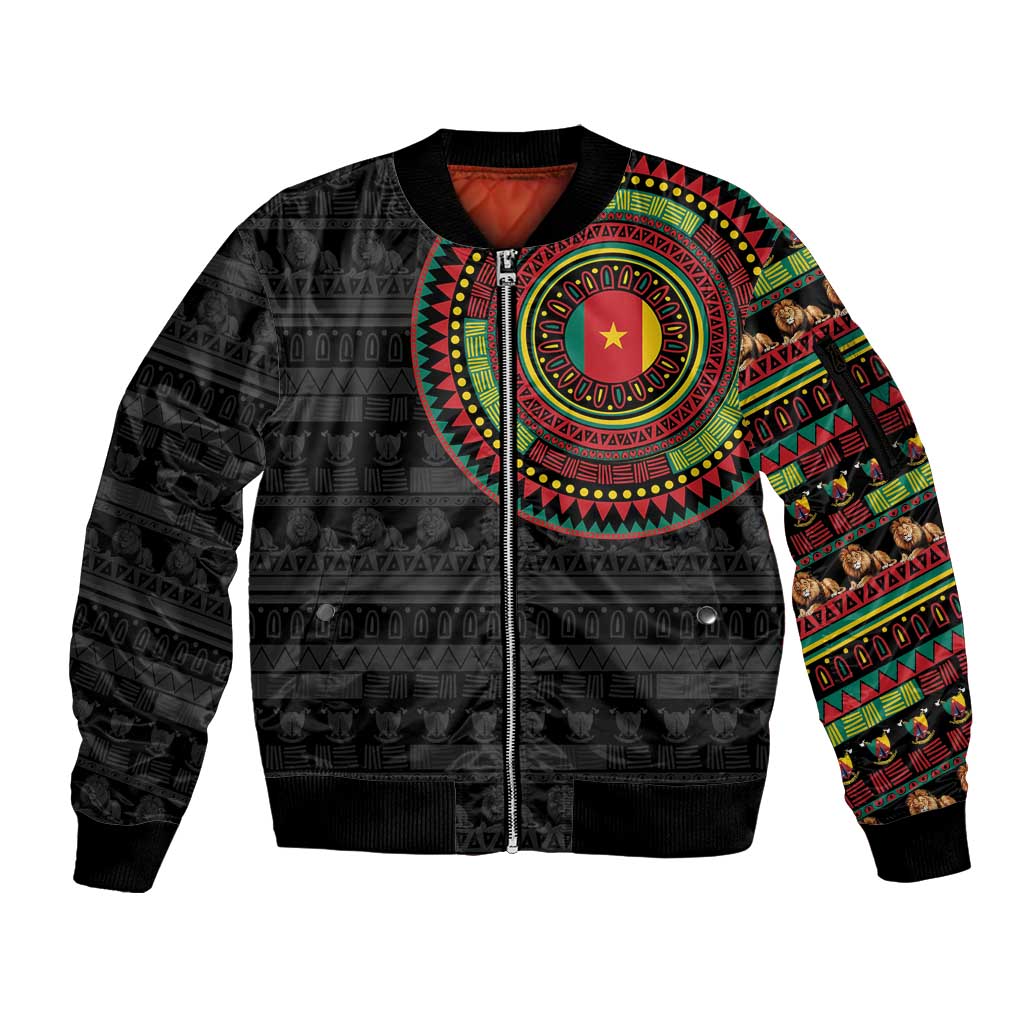 Cameroon Sleeve Zip Bomber Jacket African Tribal Pattern