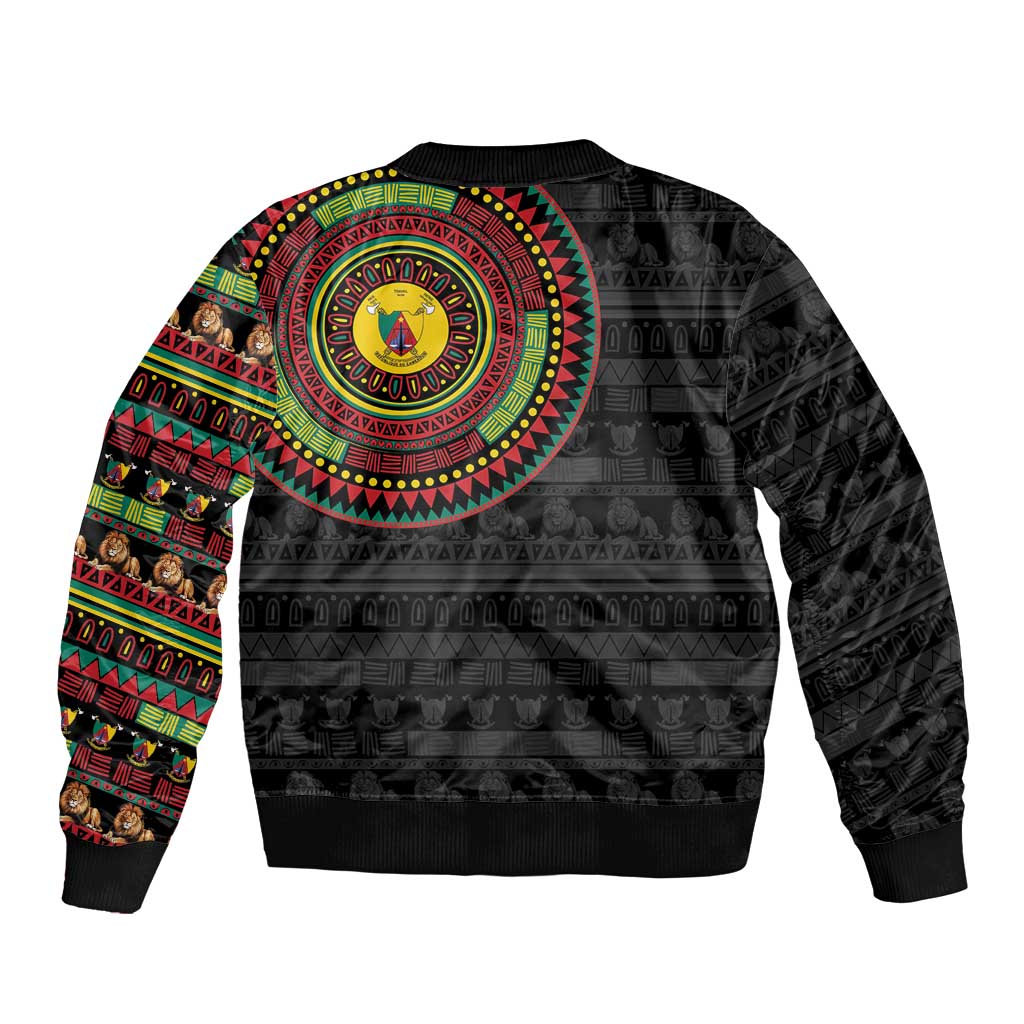 Cameroon Sleeve Zip Bomber Jacket African Tribal Pattern