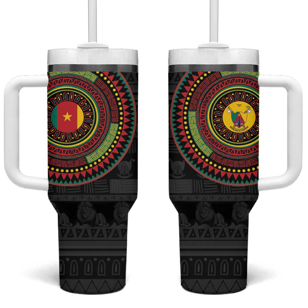 Cameroon Tumbler With Handle African Tribal Pattern