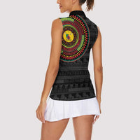 Cameroon Women Sleeveless Polo Shirt African Tribal Pattern