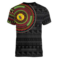 Cameroon Women V-Neck T-Shirt African Tribal Pattern