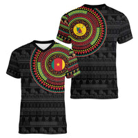 Cameroon Women V-Neck T-Shirt African Tribal Pattern