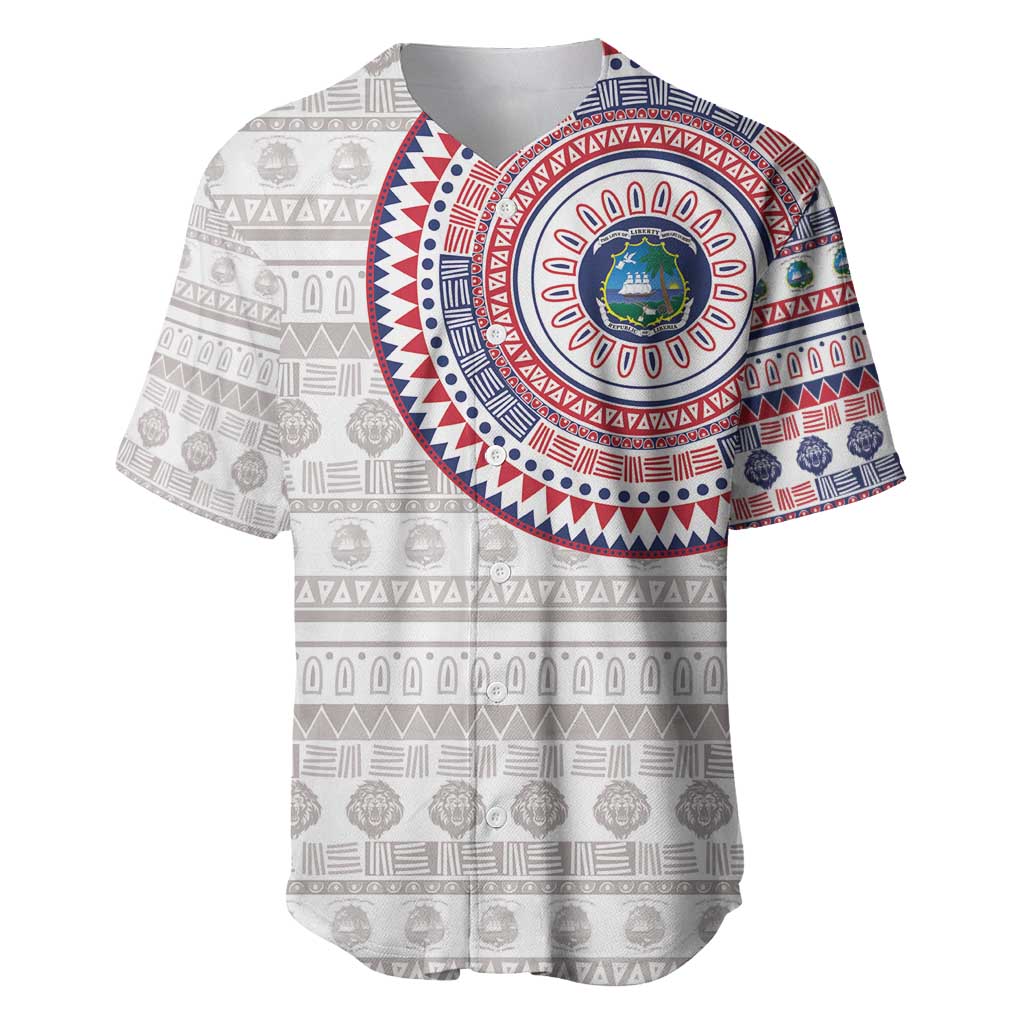 Liberia Baseball Jersey African Tribal Pattern