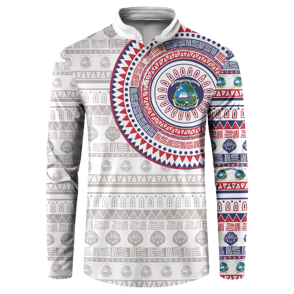 Liberia Button Sweatshirt African Tribal Pattern