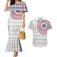 Liberia Couples Matching Mermaid Dress and Hawaiian Shirt African Tribal Pattern