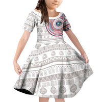 Liberia Family Matching Off Shoulder Short Dress and Hawaiian Shirt African Tribal Pattern