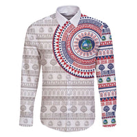 Liberia Family Matching Off Shoulder Short Dress and Hawaiian Shirt African Tribal Pattern