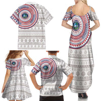 Liberia Family Matching Summer Maxi Dress and Hawaiian Shirt African Tribal Pattern