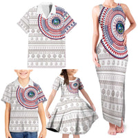 Liberia Family Matching Tank Maxi Dress and Hawaiian Shirt African Tribal Pattern