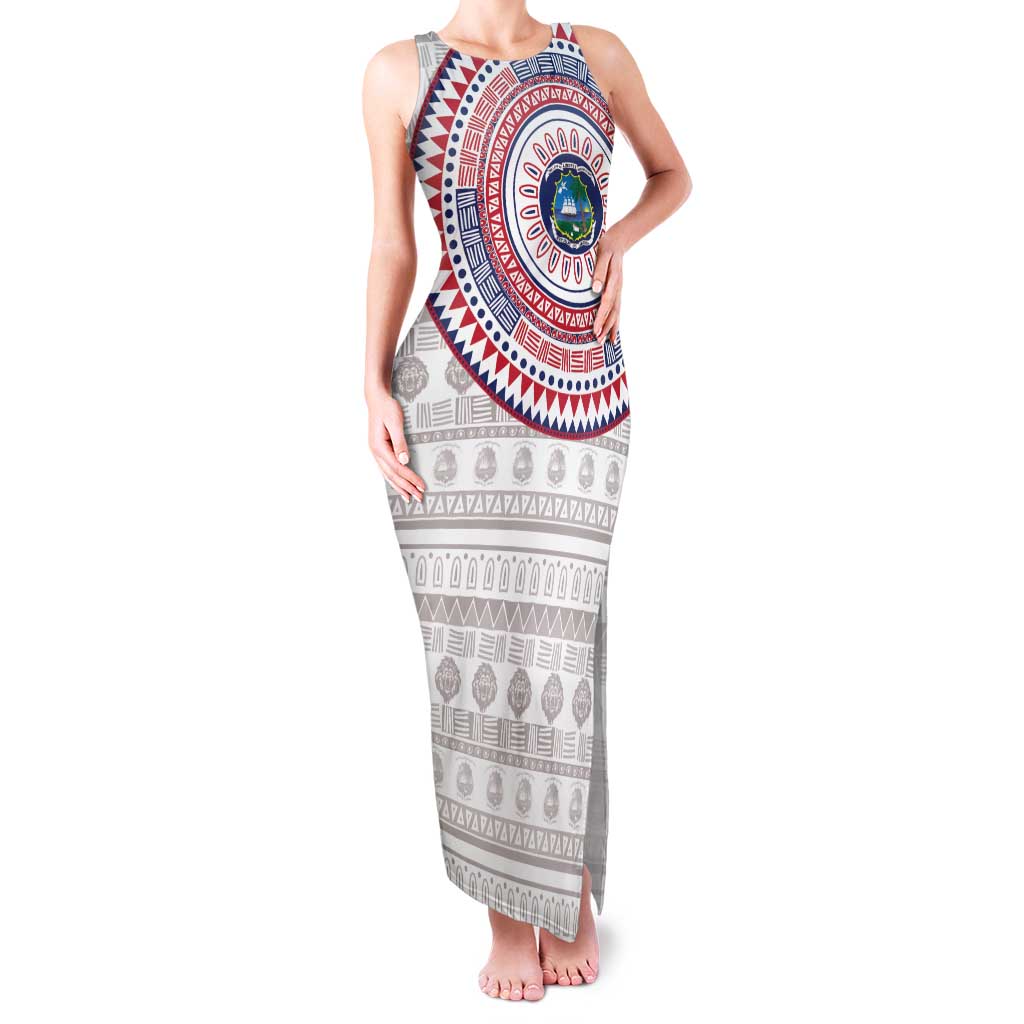 Liberia Family Matching Tank Maxi Dress and Hawaiian Shirt African Tribal Pattern