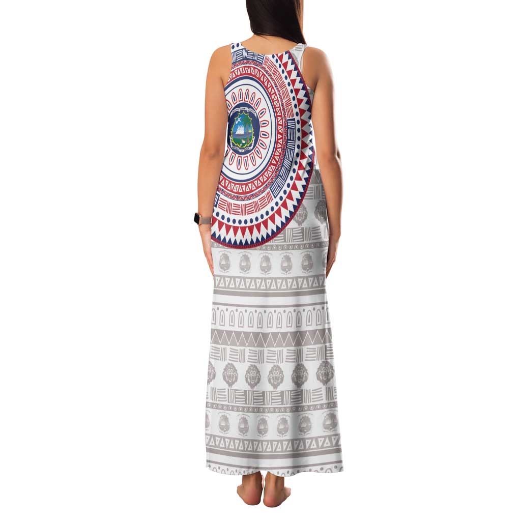 Liberia Family Matching Tank Maxi Dress and Hawaiian Shirt African Tribal Pattern