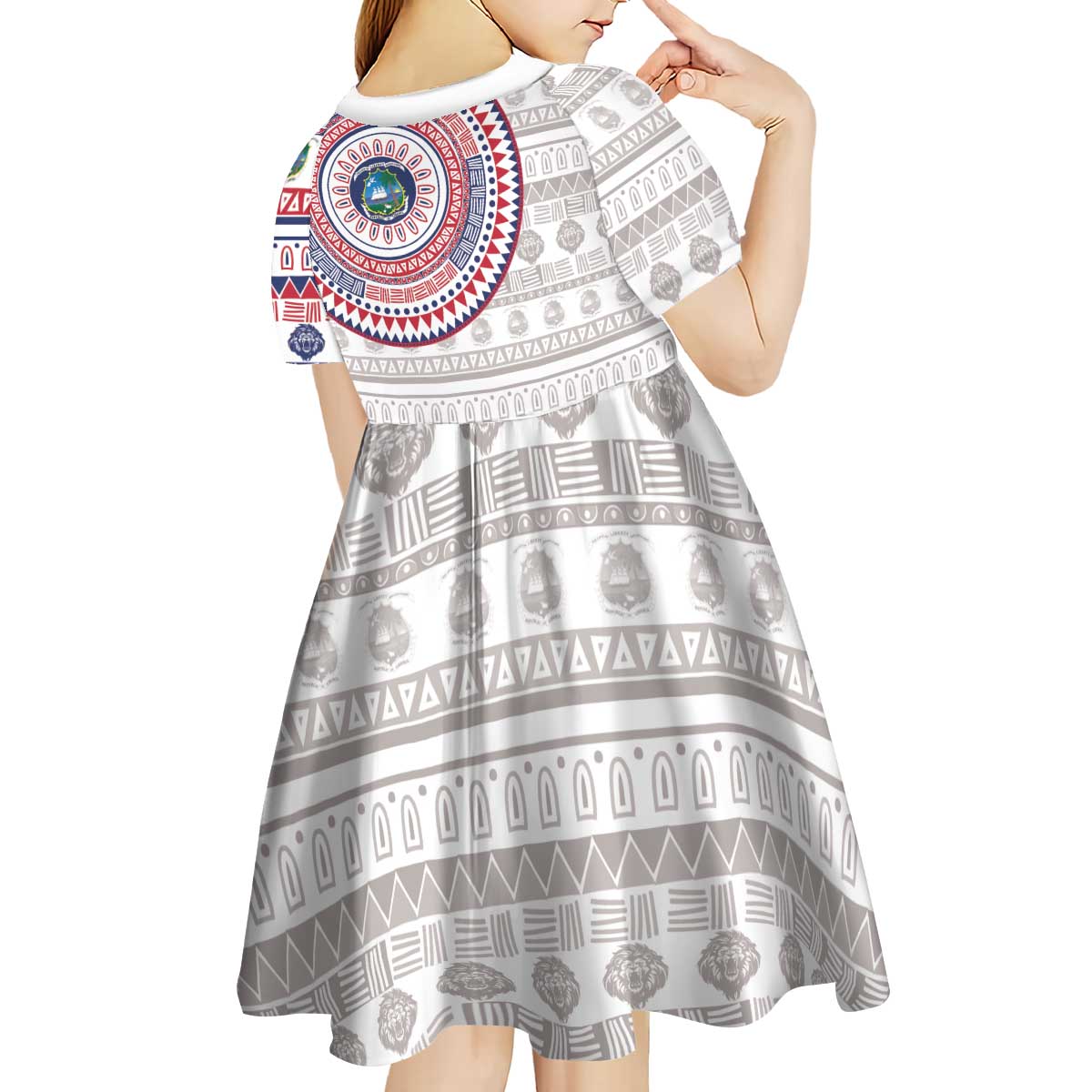 Liberia Kid Short Sleeve Dress African Tribal Pattern