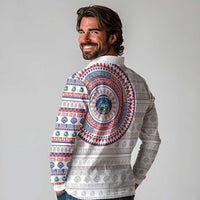 Liberia Long Sleeve Polo Shirt African Tribal Pattern