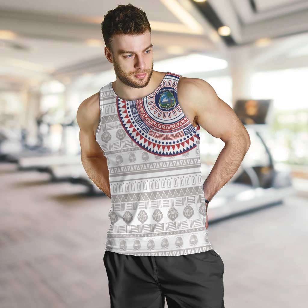 Liberia Men Tank Top African Tribal Pattern