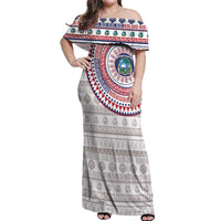Liberia Off Shoulder Maxi Dress African Tribal Pattern