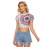 Liberia Raglan Cropped T Shirt African Tribal Pattern