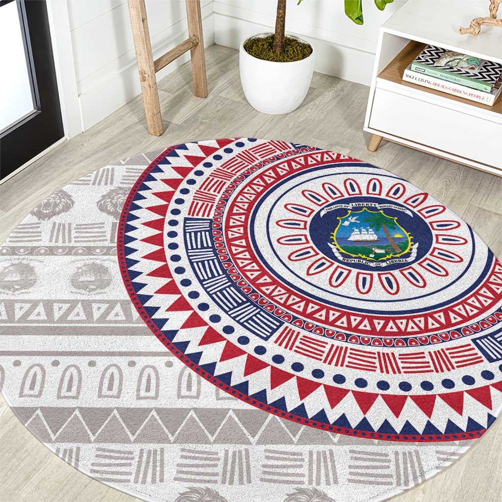 Liberia Round Carpet African Tribal Pattern