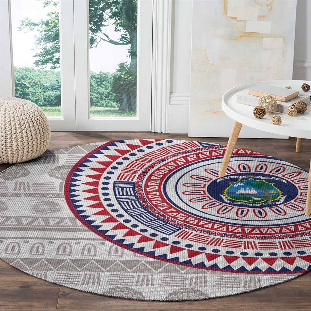 Liberia Round Carpet African Tribal Pattern