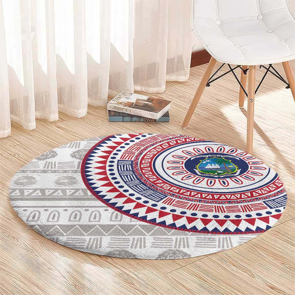 Liberia Round Carpet African Tribal Pattern