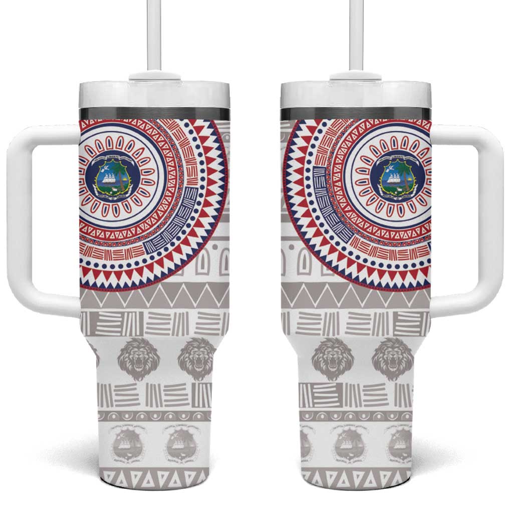 Liberia Tumbler With Handle African Tribal Pattern