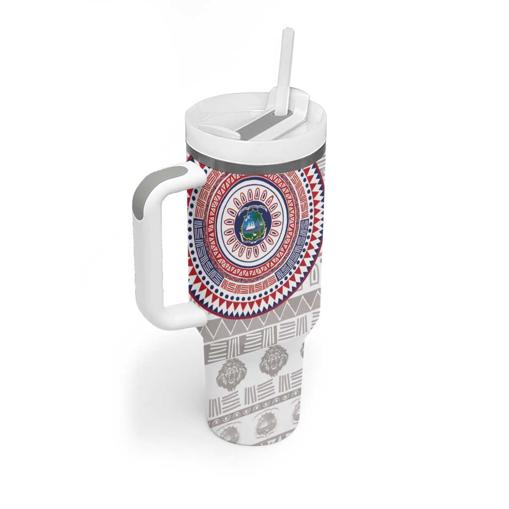 Liberia Tumbler With Handle African Tribal Pattern