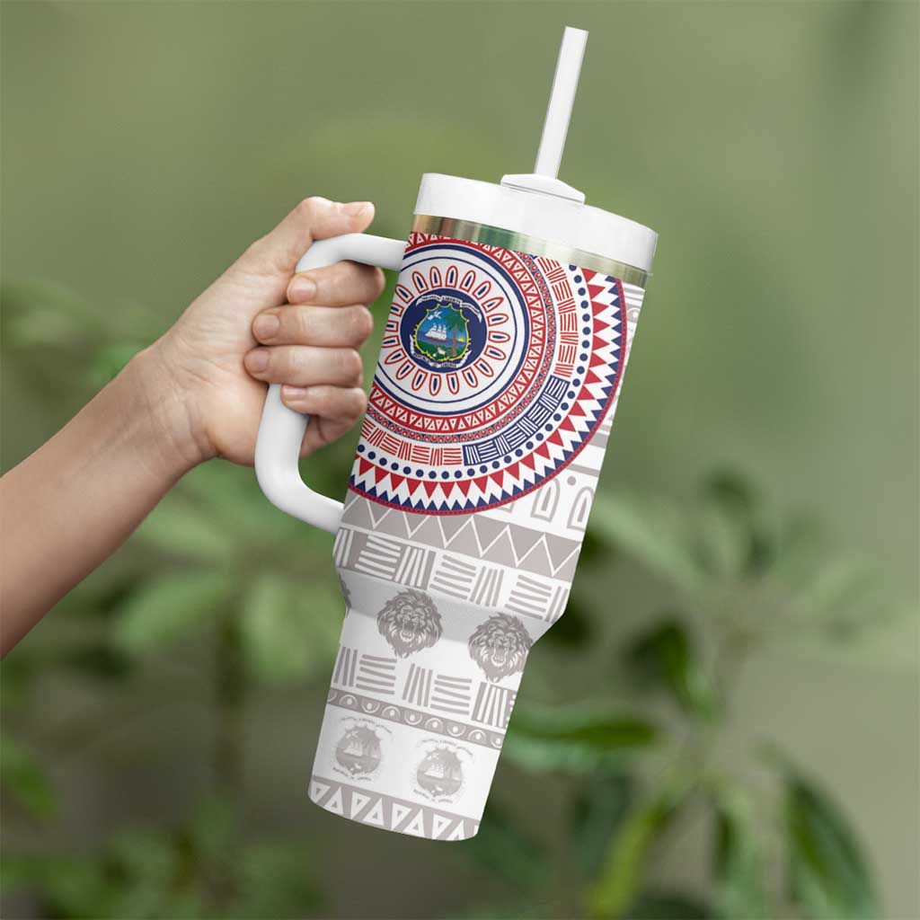 Liberia Tumbler With Handle African Tribal Pattern