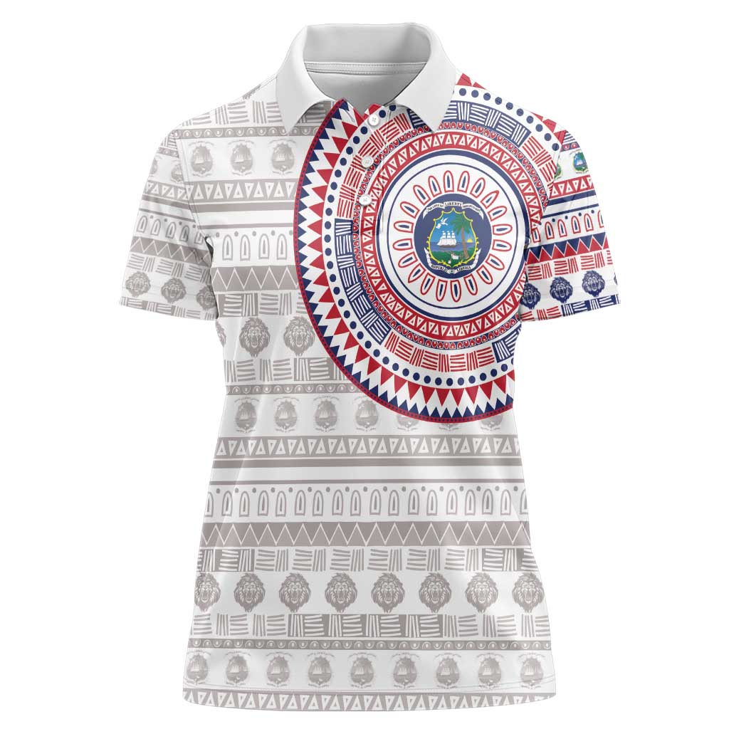 Liberia Women Polo Shirt African Tribal Pattern