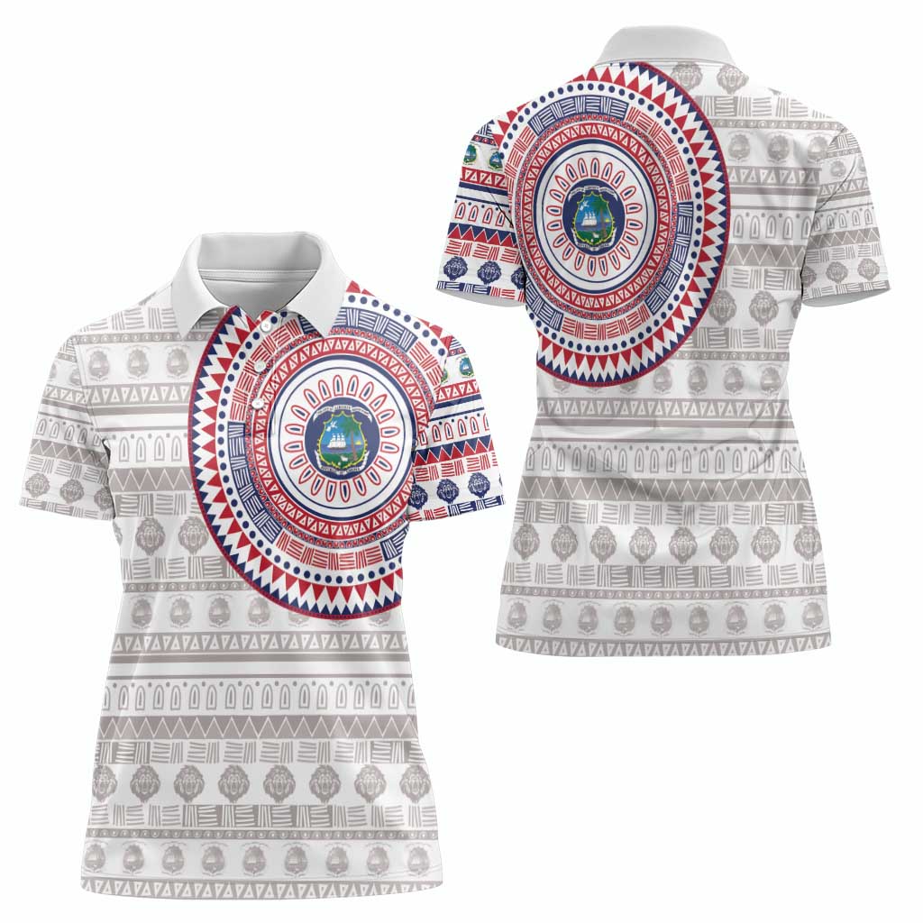 Liberia Women Polo Shirt African Tribal Pattern