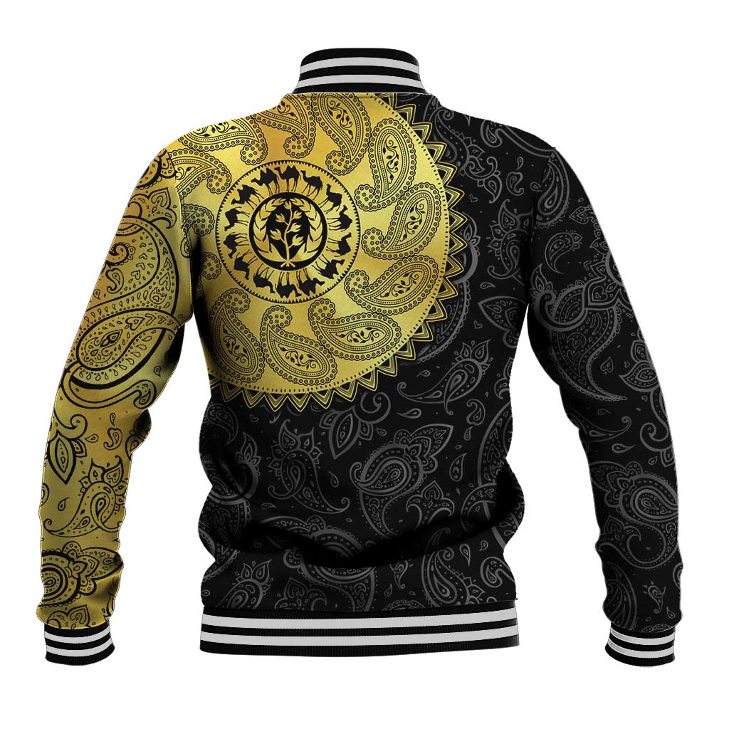 Eritrea Baseball Jacket African Tribal Mix Paisley Pattern