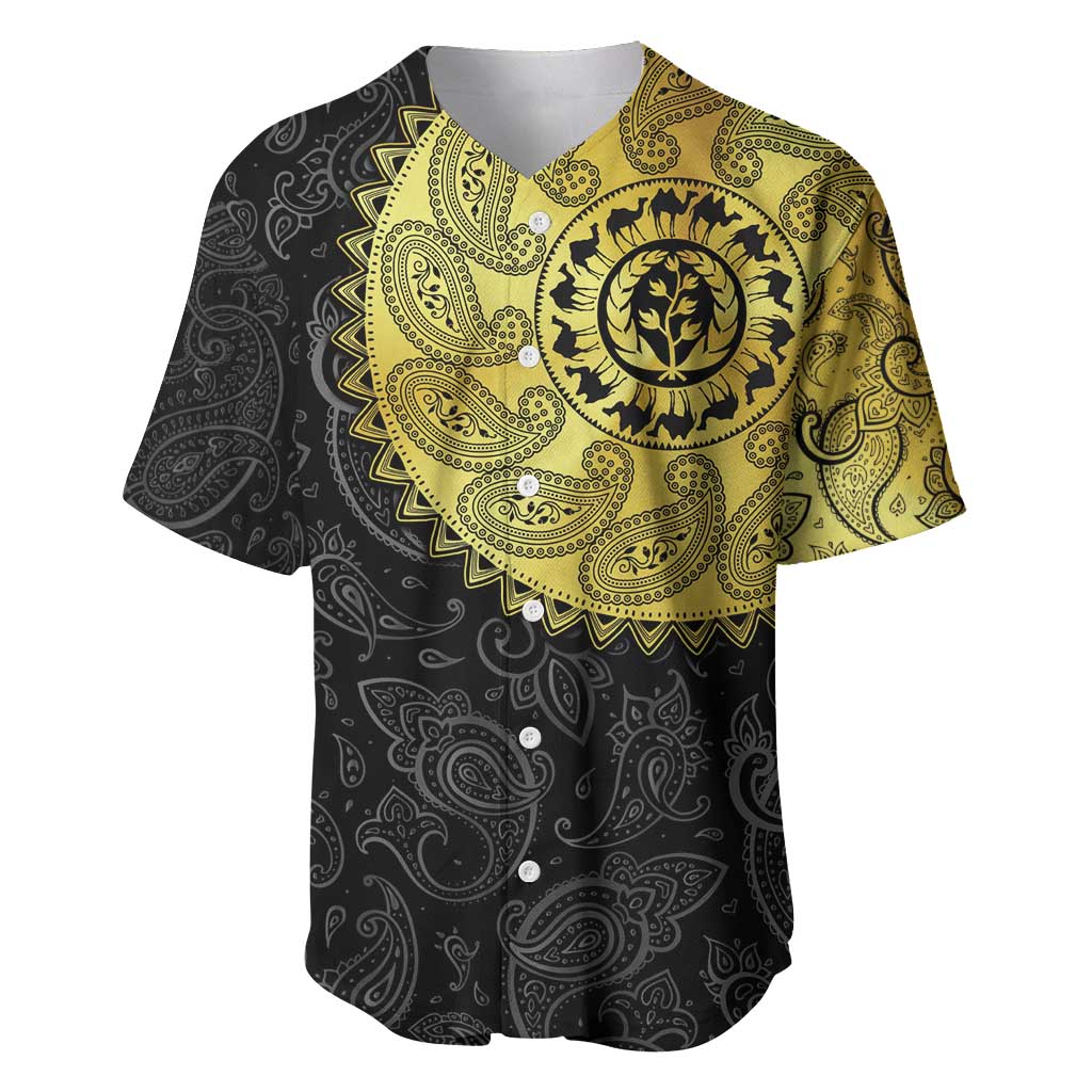 Eritrea Baseball Jersey African Tribal Mix Paisley Pattern