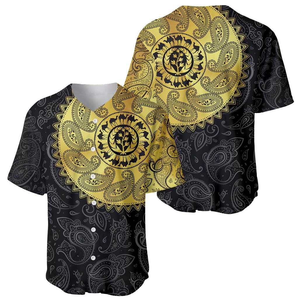Eritrea Baseball Jersey African Tribal Mix Paisley Pattern