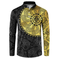 Eritrea Button Sweatshirt African Tribal Mix Paisley Pattern