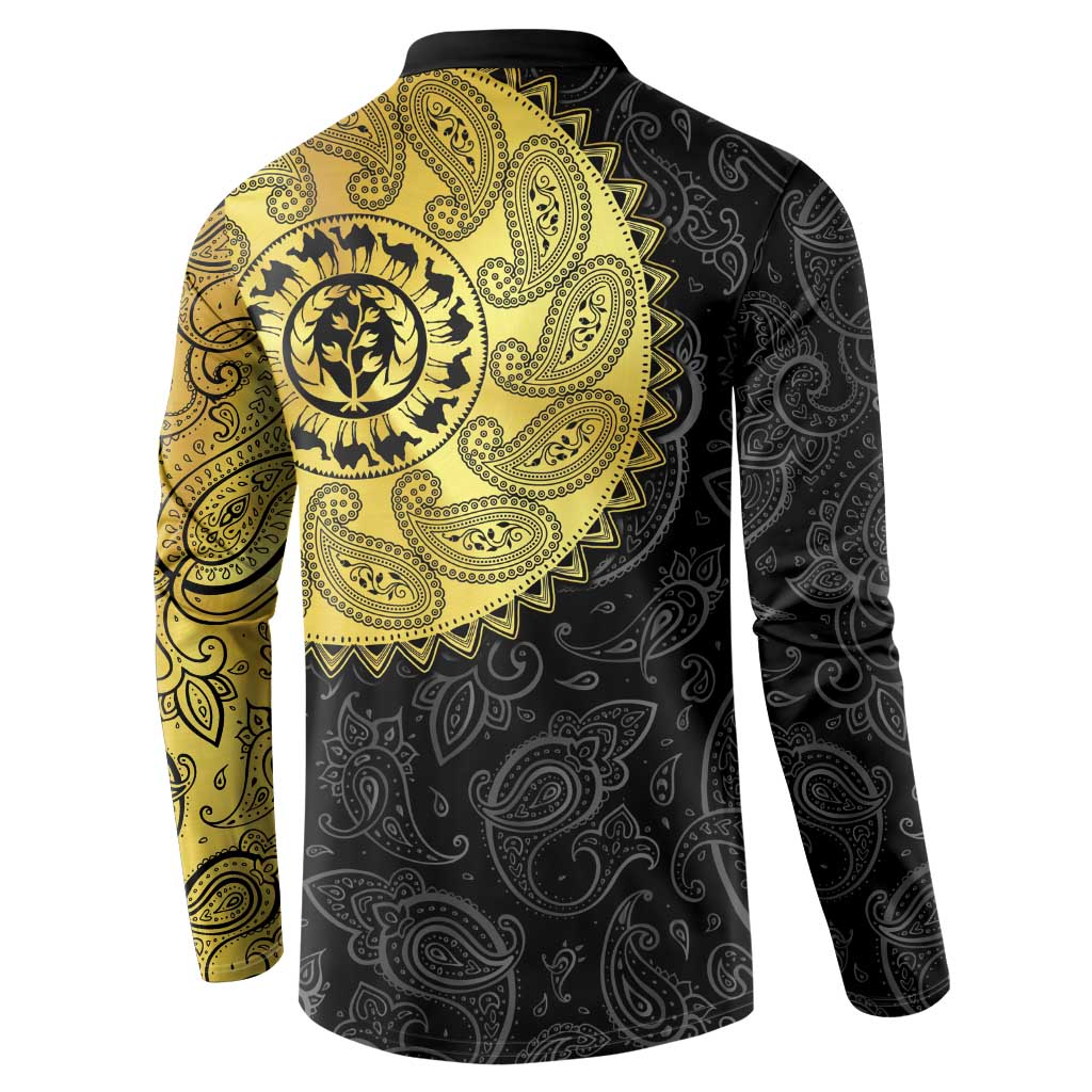 Eritrea Button Sweatshirt African Tribal Mix Paisley Pattern