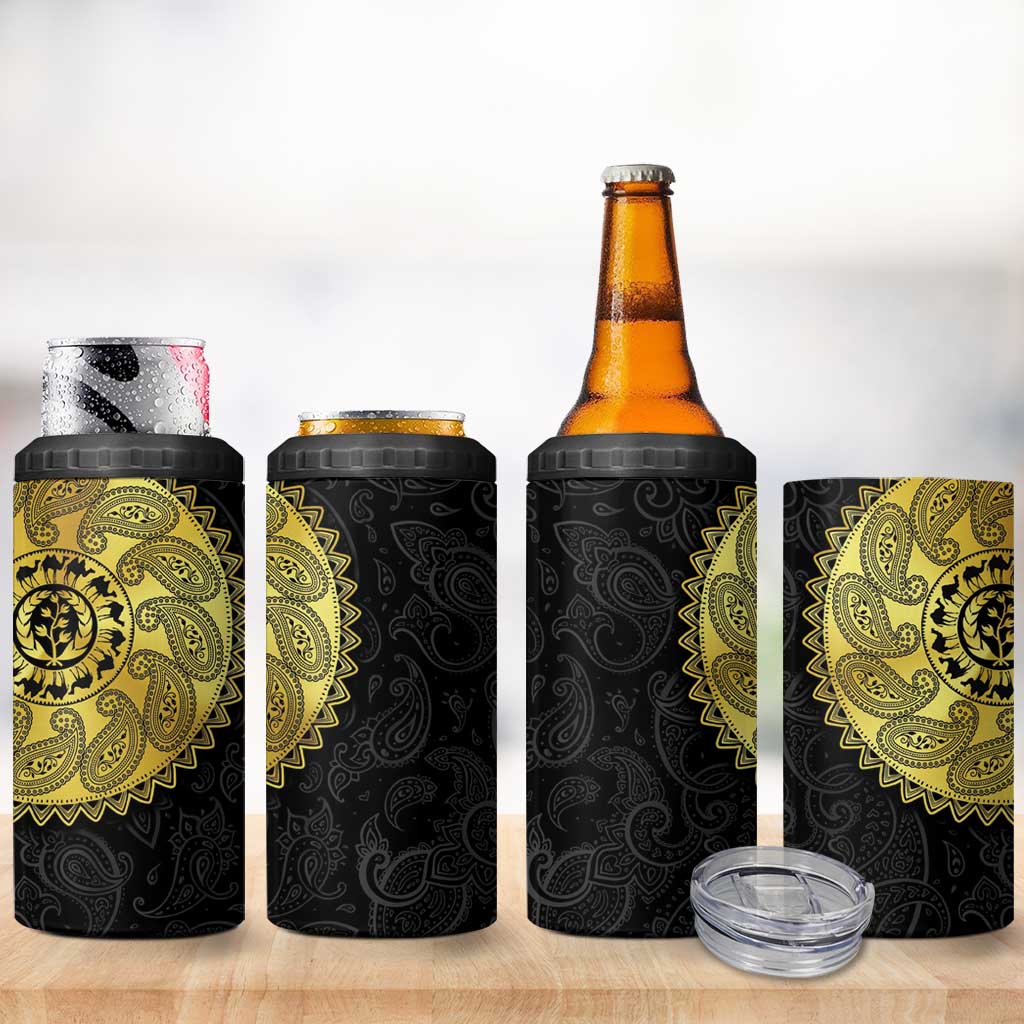 Eritrea 4 in 1 Can Cooler Tumbler African Tribal Mix Paisley Pattern