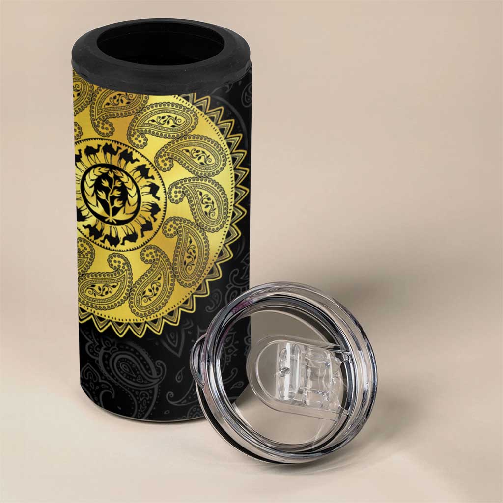 Eritrea 4 in 1 Can Cooler Tumbler African Tribal Mix Paisley Pattern